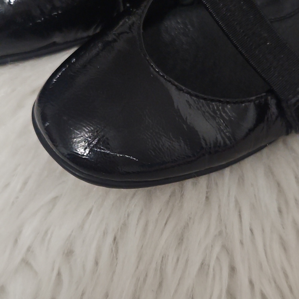 Women's Patent Black Mary Jane Flats with Strap - Picture 11 of 11